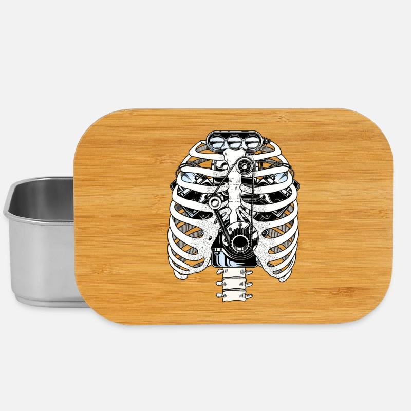 Biomech Ribcage-Motormechaniker - Lunch Box - Silber