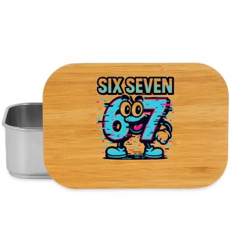 Six Seven 67 Meme Glitch Mascotte Italian Brainrot - Boîte à goûter - argent - Devant