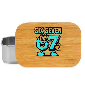 Six Seven 67 Meme Glitch Mascotte Italian Brainrot - Boîte à goûter - argent - Devant