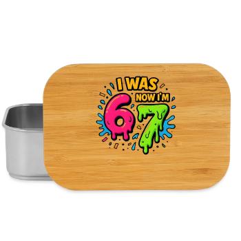 Idée cadeau humoristique de mème pour les enfants de 67 ans - Boîte à goûter - argent - Devant