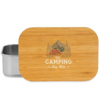 Camping Abenteuer Spruch Go Camping Stay Wild Camp - Lunch Box - Silber - Vorne