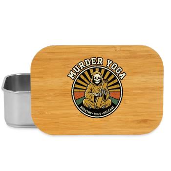 Retro Meditation Skelett Grafik - Lunch Box - Silber - Vorne