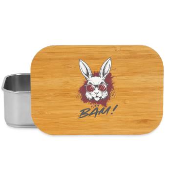 Cooler Hase BÄM Lustiges Statement Design - Lunch Box - Silber - Vorne
