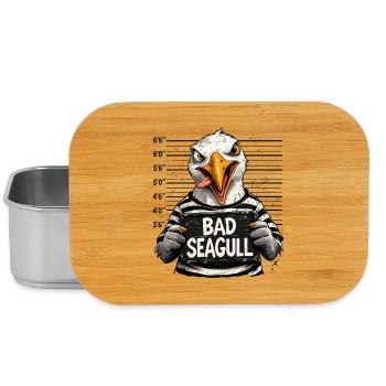 Evil Seagull Saying North German Humor - Lunch Box - silver - Front