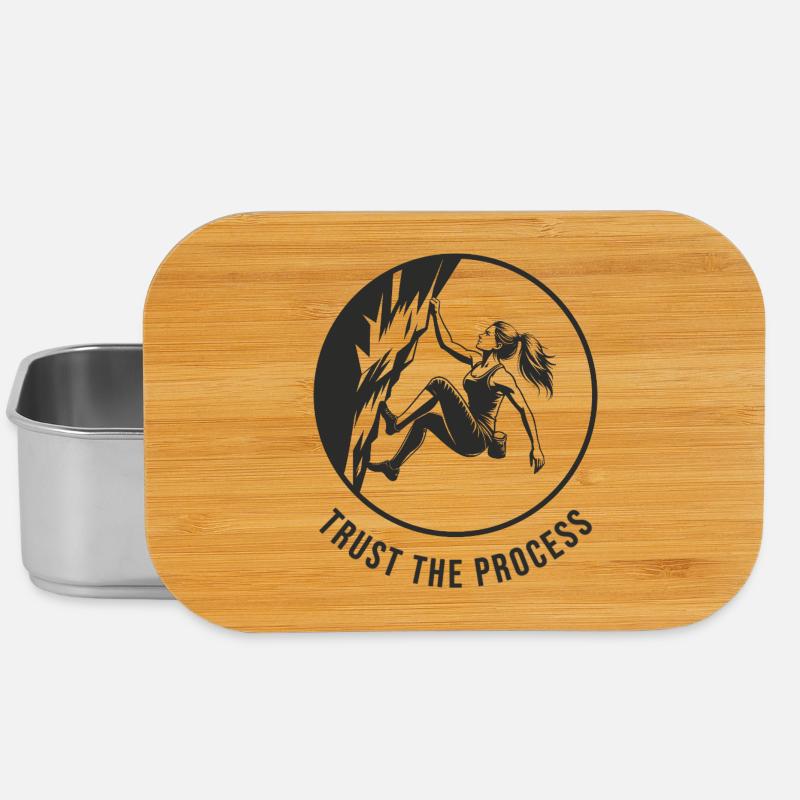 Starkes Mädchen bouldert am Fels trust the process - Lunch Box - Silber