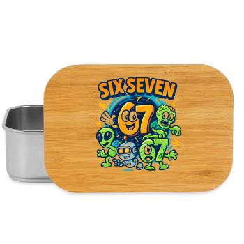 Six Seven 67 Italian Brainrot Nerd Humour Drôle - Boîte à goûter - argent - Devant