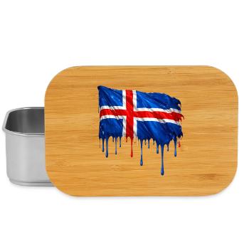Drapeau islandais couleur colorée - Boîte à goûter - argent - Devant