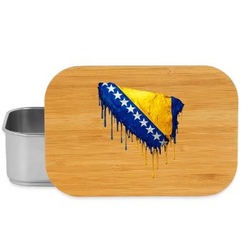 Bosnia and Herzegovina flag colorful color - Lunch Box - silver - Front