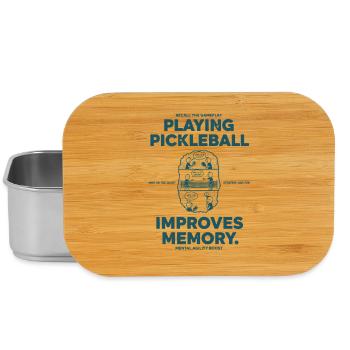 Pickleball Playing Funny Player Improves Memory - Lunch Box - silver - Front