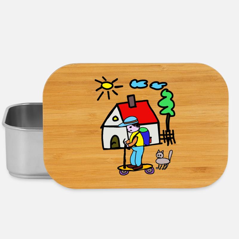 Kleines Haus Abenteuer Skateboard - Lunch Box - Silber