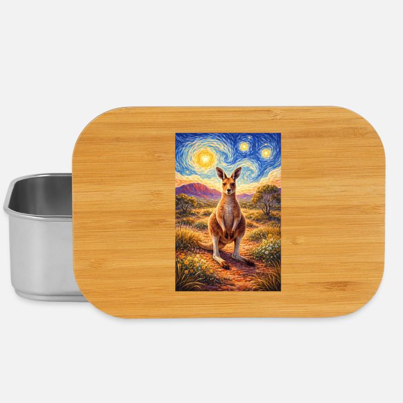 Känguru unter Sternennacht - Lunch Box - Silber