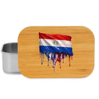 Paraguay Flagge Tropfenkunst - Lunch Box - Silber - Vorne