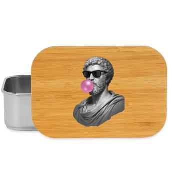 Marcus Aurelius with chewing gum and sunglasses - Lunch Box - silver - Front