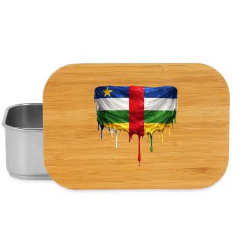 Central African Republic Flag Drop Palette - Lunch Box - silver - Front