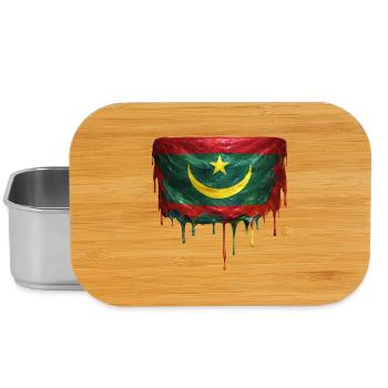 Mauritania Flag in Drop Art - Lunch Box - silver - Front