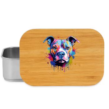 Splash Art Pitbull Dog Coloré - Boîte à goûter - argent - Devant