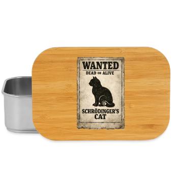 Schrödingers Katze Cat Wanted dead or alive - Lunch Box - Silber - Vorne