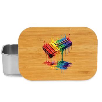Xylophones with dripping paint - Lunch Box - silver - Front