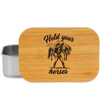 Lustiges Hold your horses - Lunch Box - Silber - Vorne