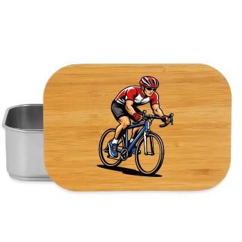 Cycliste sur vélo de route en pleine vitesse - Boîte à goûter - argent - Devant