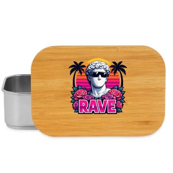 RAVE Retro Statue Sunset für Festival & Party - Lunch Box - Silber - Vorne