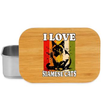 I Love Siamese Cat - Lunch Box - Silber - Vorne