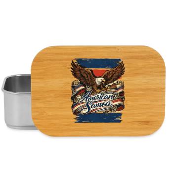 Eagle over flag ribbon American Samoa - Lunch Box - silver - Front