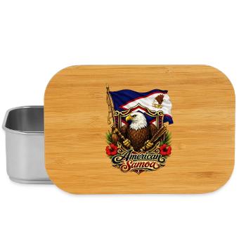 Adlerflagge von Amerikanisch-Samoa - Lunch Box - Silber - Vorne