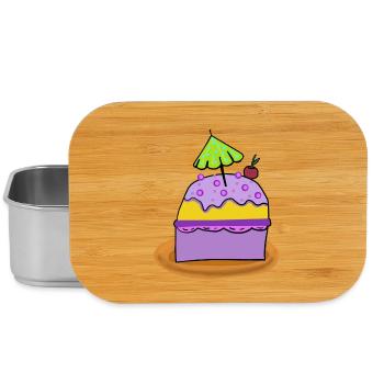 Birthday Muffin Cake Kids Child - Lunch Box - silver - Front
