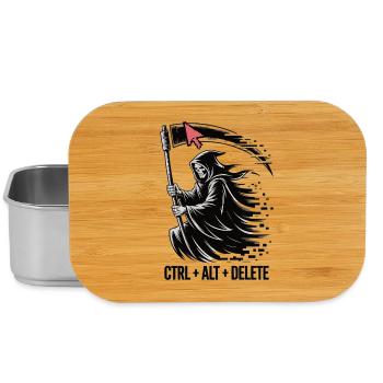Ctrl Alt Delete Shirt mit Sensenmann - Gamer Shirt - Lunch Box - Silber - Vorne