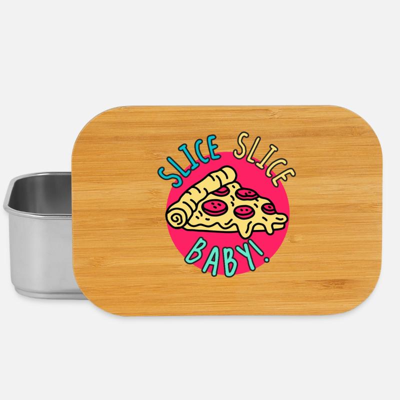 Slice Slice Baby – Retro Pizza  - Lunch Box - silver