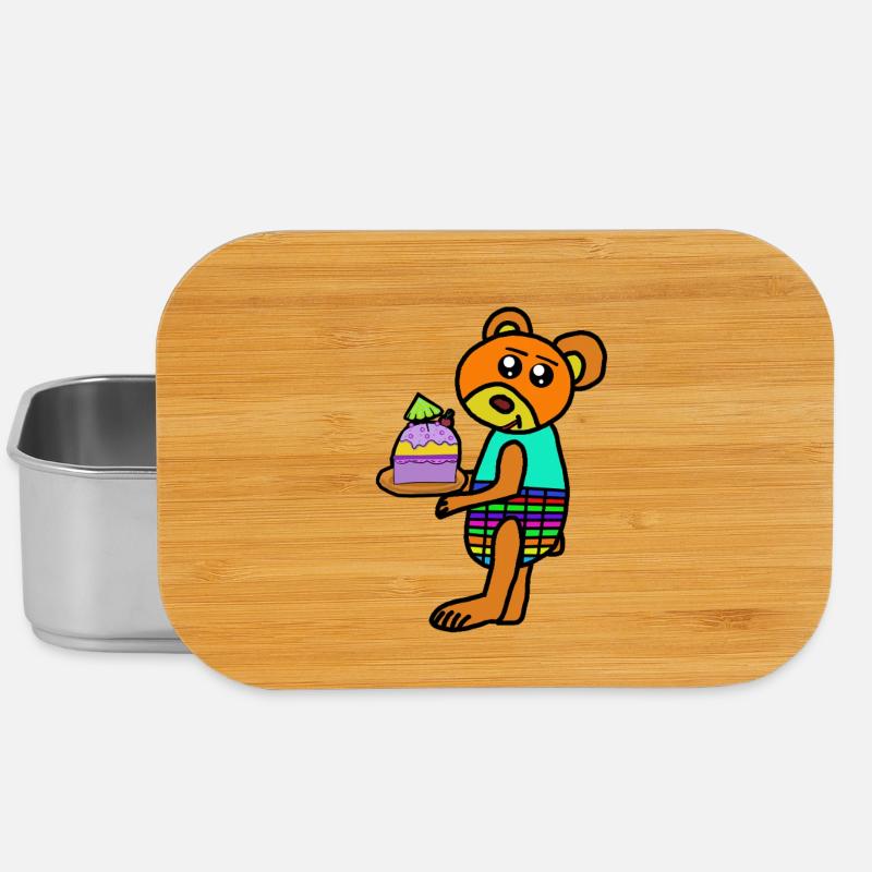 Cake Muffin Bear Teddy Teddy Bear Child - Lunch Box - silver