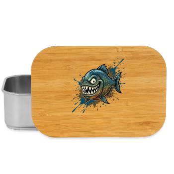 Piranha courageux avec des éclaboussures de peinture - Boîte à goûter - argent - Devant