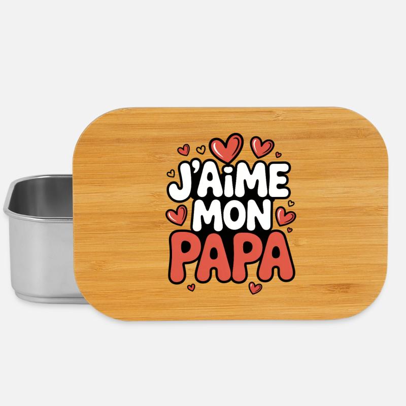 Fête des Pères J'aime Mon Papa Cœurs - Boîte à goûter - argent