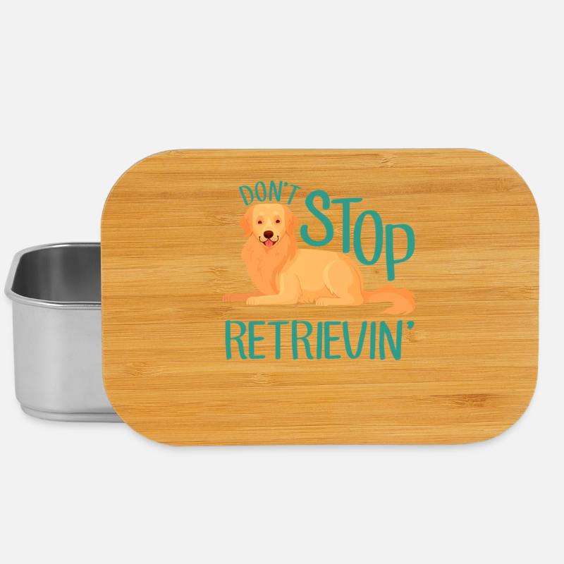 N’arrête pas de rapporter - Chien Golden Retriever - Boîte à goûter - argent