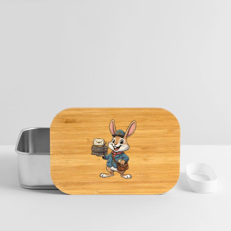 Rabbit as a postman with a stack of letters Lunch Box