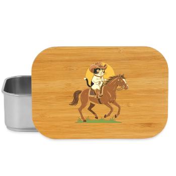 Katzen-Cowboy auf Pferd - Lunch Box - Silber - Vorne