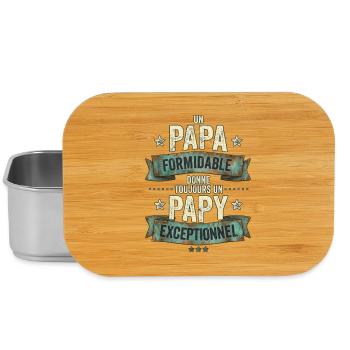 Papa Formidable Papy Exceptionnel Cadeau - Boîte à goûter - argent - Devant