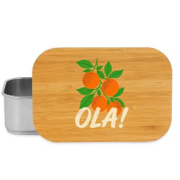 Olá Retro Orange Plants Holiday Greeting - Lunch Box - silver - Front