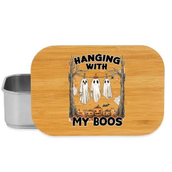 Lustiges Halloween Motiv Geistern und Kürbissen - Lunch Box - Silber - Vorne