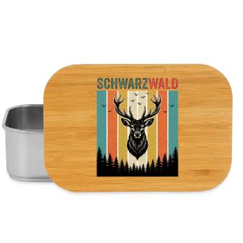 Ein Hirsch im Wald mit Vögel Natur Schwarzwald - Lunch Box - Silber - Vorne