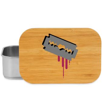 Razor blade with heart and blood - Lunch Box - silver - Front