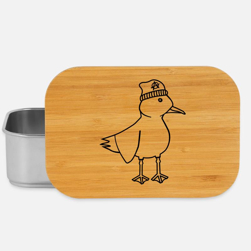 Möwe Anarchie – Freche maritim Hipster Küstenkunst - Lunch Box - Silber