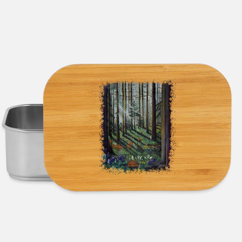 Sunlit Forest with Shadowed Glade - Lunch Box - silver