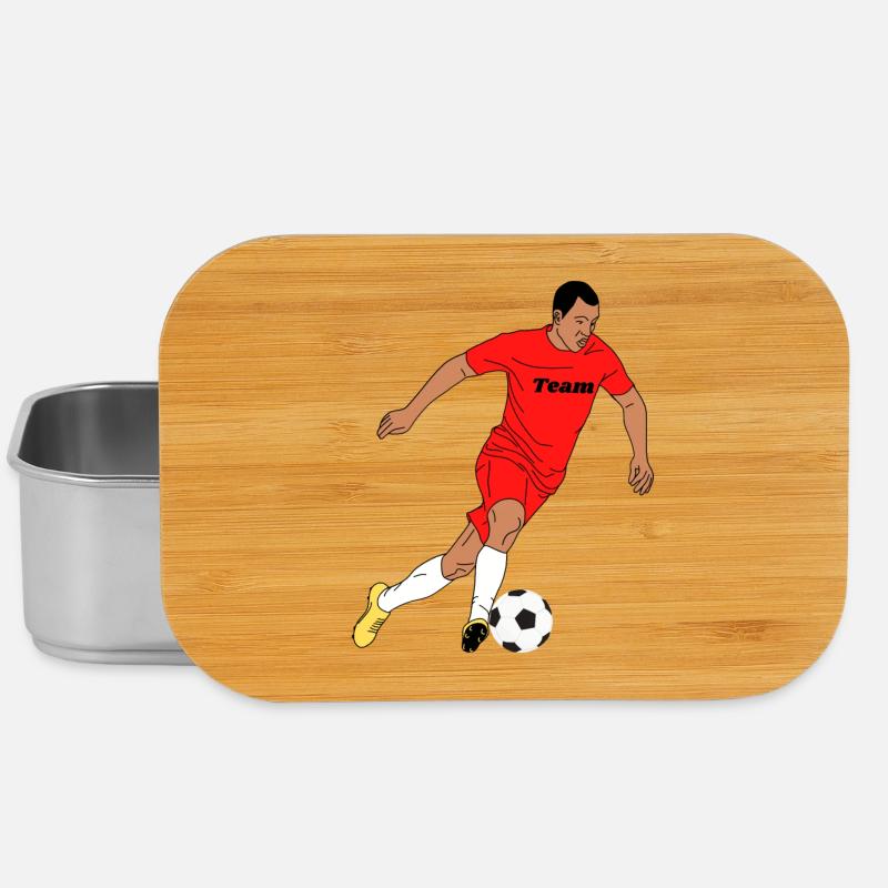 Footballeur rouge dans la conception de l’équipe - Boîte à goûter - argent