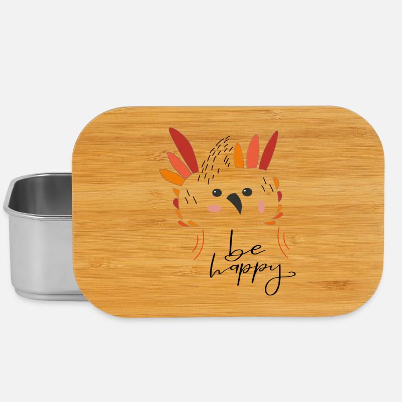 be happy - Lunch Box - Silber