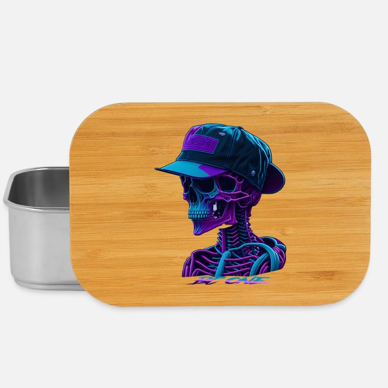 Skelett mit Kappe - Lunch Box - Silber