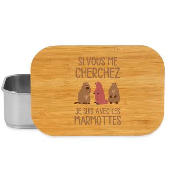 Humour marmotte randonnée nature dormir - Boîte à goûter - argent - Devant