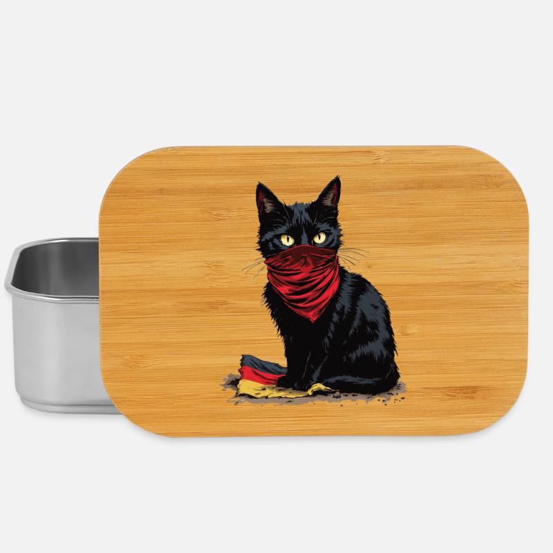 Black Cat Antifa - Schwarze Katze - Lunch Box - Silber
