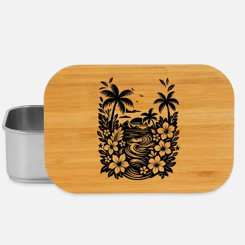 Holidays Beach and Palm Trees - Lunch Box - silver